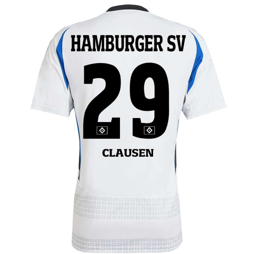 DanxenレディースLina Clausen#29ホワイト ブルーホームシャツ2024/25ジャージーユニフォーム
