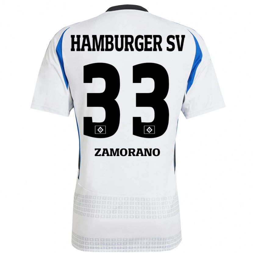 DanxenレディースJolina Zamorano#33ホワイト ブルーホームシャツ2024/25ジャージーユニフォーム