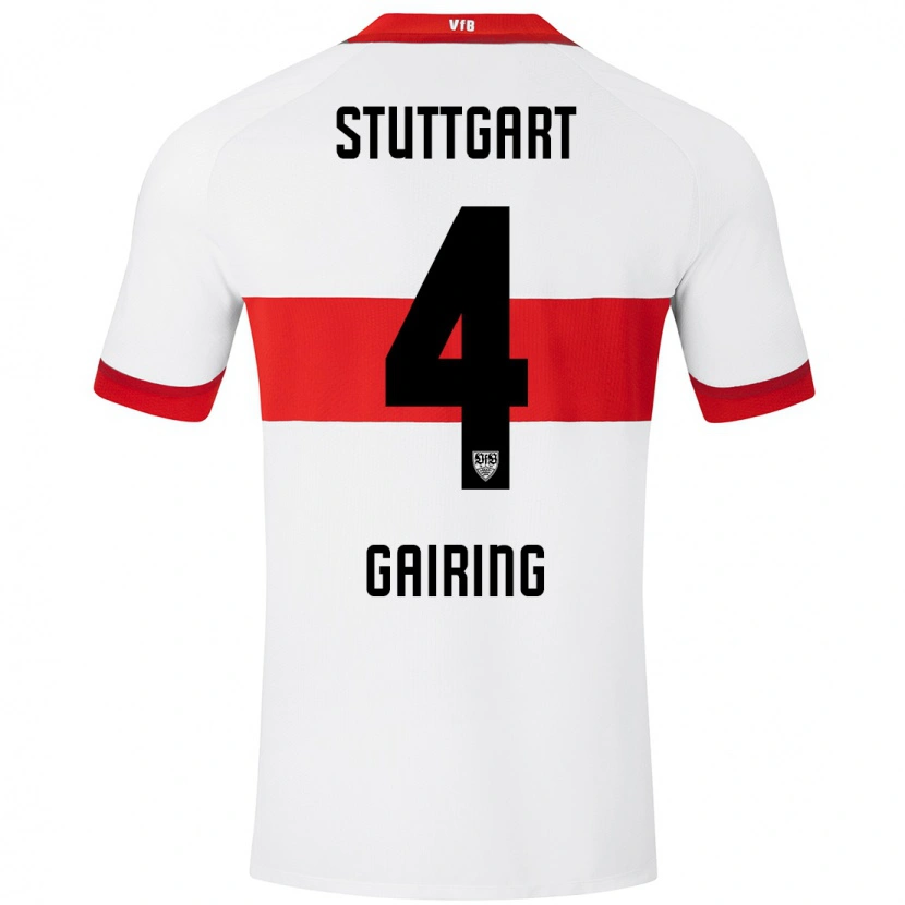 DanxenレディースNadine Gairing#4白 赤ホームシャツ2024/25ジャージーユニフォーム