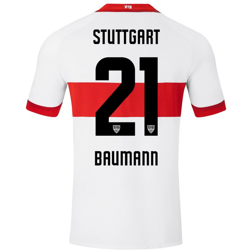 DanxenレディースKatharina Baumann#21白 赤ホームシャツ2024/25ジャージーユニフォーム