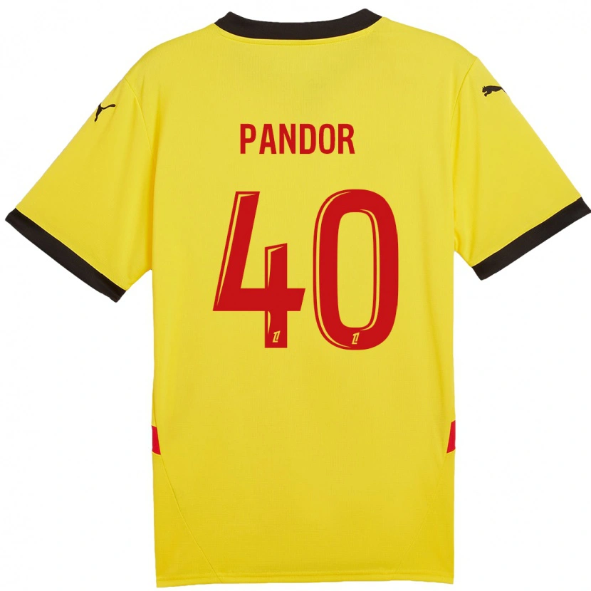 Danxenレディースヤニック・パンドール#40黄 赤ホームシャツ2024/25ジャージーユニフォーム