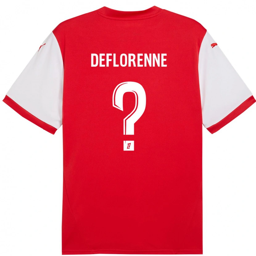 DanxenレディースThéo Deflorenne#0赤 白ホームシャツ2024/25ジャージーユニフォーム