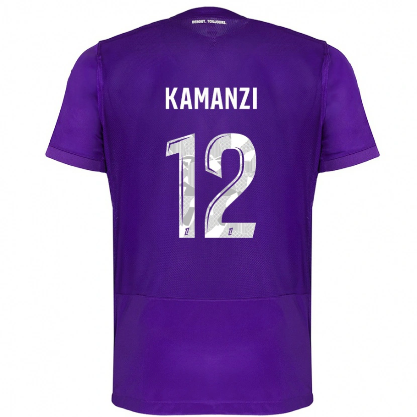 Danxenレディースワーレン・カマンツィ#12紫 白ホームシャツ2024/25ジャージーユニフォーム