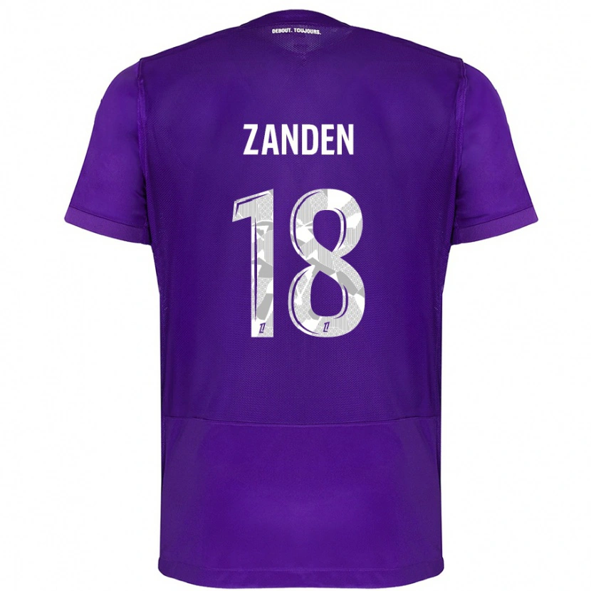 Danxenレディースオリバー・ザンデン#18紫 白ホームシャツ2024/25ジャージーユニフォーム