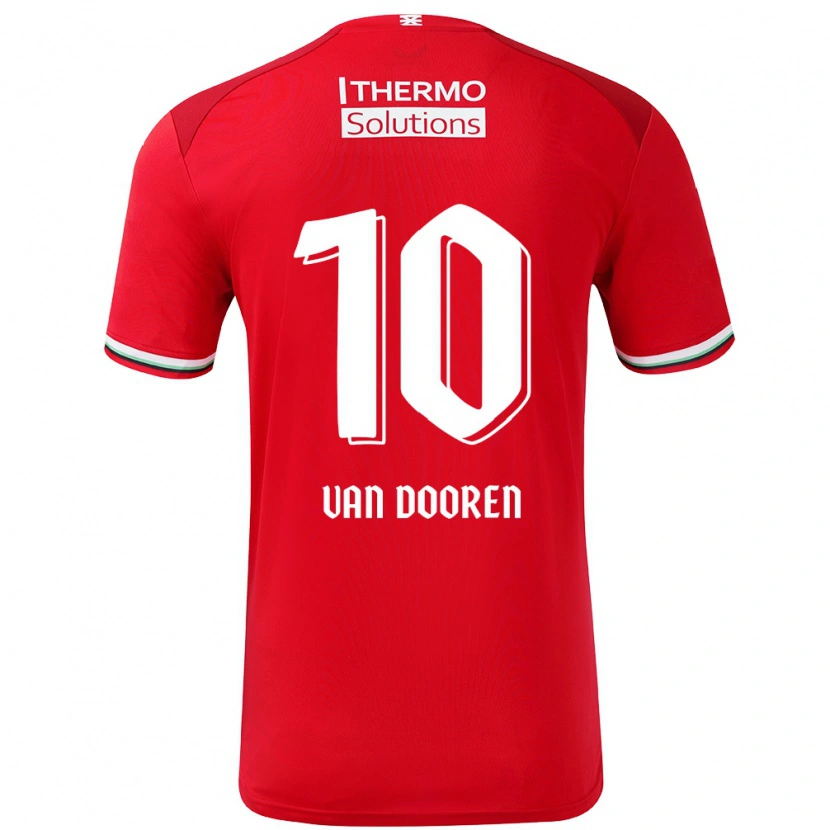 DanxenレディースKayleigh Van Dooren#10赤 白ホームシャツ2024/25ジャージーユニフォーム