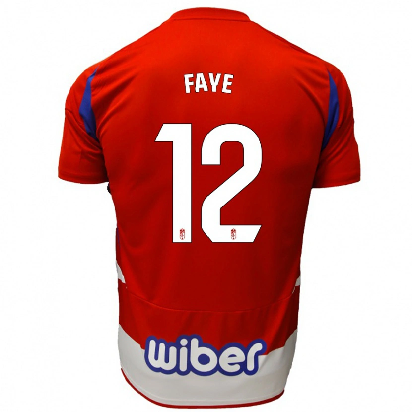 DanxenレディースSerigne Faye#12赤 白 青ホームシャツ2024/25ジャージーユニフォーム