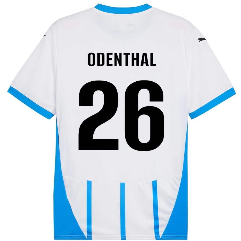 DanxenレディースCas Odenthal#26ホワイト ブルーアウェイシャツ2024/25ジャージーユニフォーム