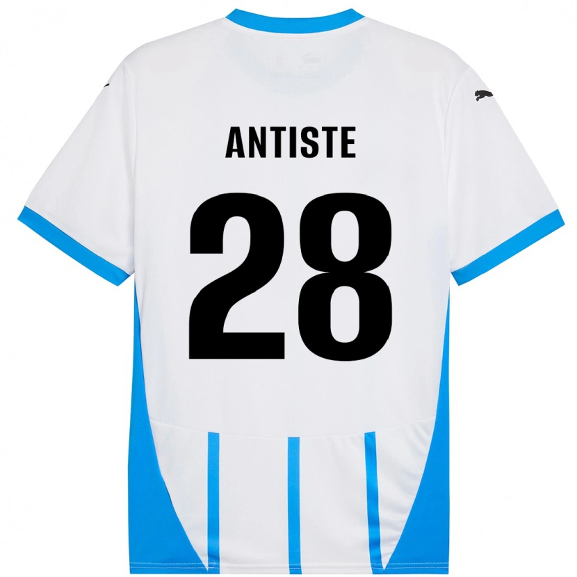 DanxenレディースJanis Antiste#28ホワイト ブルーアウェイシャツ2024/25ジャージーユニフォーム