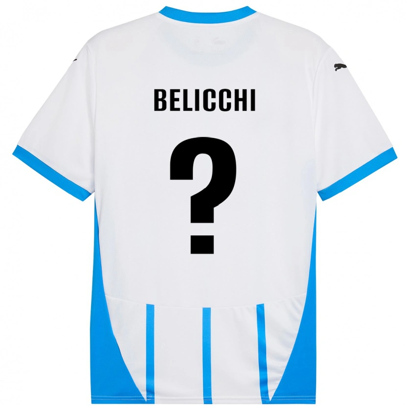 DanxenレディースGianmarco Belicchi#0ホワイト ブルーアウェイシャツ2024/25ジャージーユニフォーム