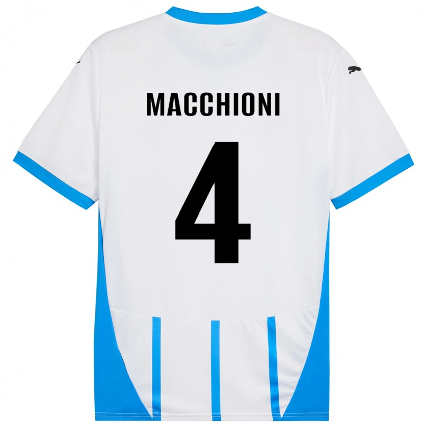 DanxenレディースTommaso Macchioni#4ホワイト ブルーアウェイシャツ2024/25ジャージーユニフォーム