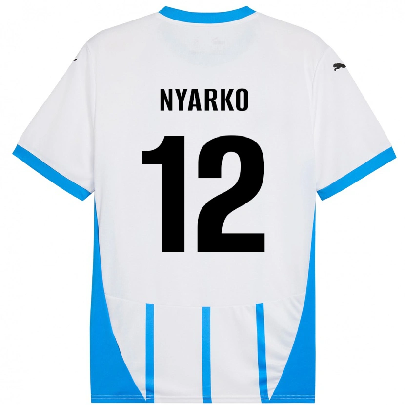 DanxenレディースLorenzo Nyarko#12ホワイト ブルーアウェイシャツ2024/25ジャージーユニフォーム