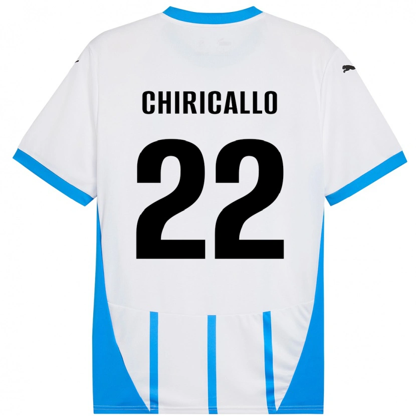 DanxenレディースGiovanni Chiricallo#22ホワイト ブルーアウェイシャツ2024/25ジャージーユニフォーム