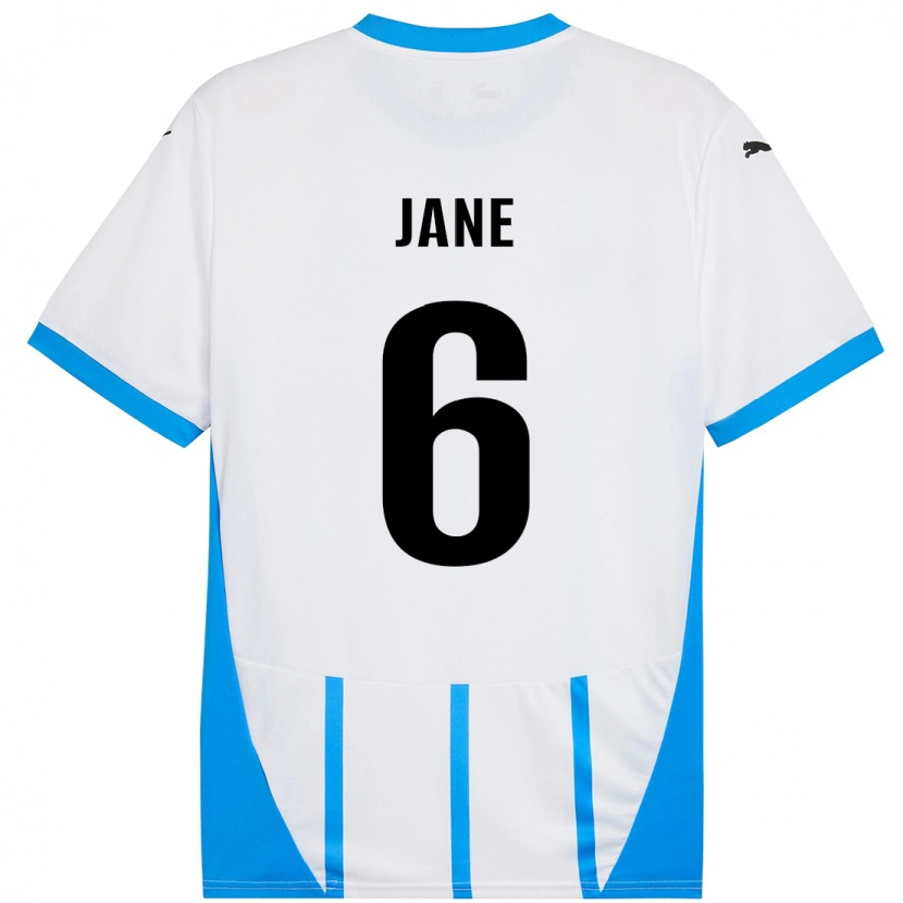 Danxenレディースレフィロエ・ジェーン#6ホワイト ブルーアウェイシャツ2024/25ジャージーユニフォーム