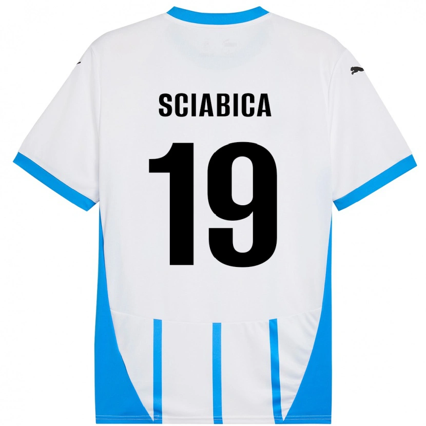 DanxenレディースManuela Sciabica#19ホワイト ブルーアウェイシャツ2024/25ジャージーユニフォーム