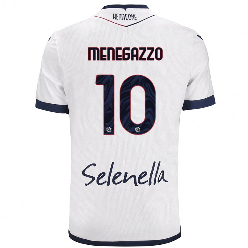 DanxenレディースLorenzo Menegazzo#10ホワイト ロイヤルブルーアウェイシャツ2024/25ジャージーユニフォーム