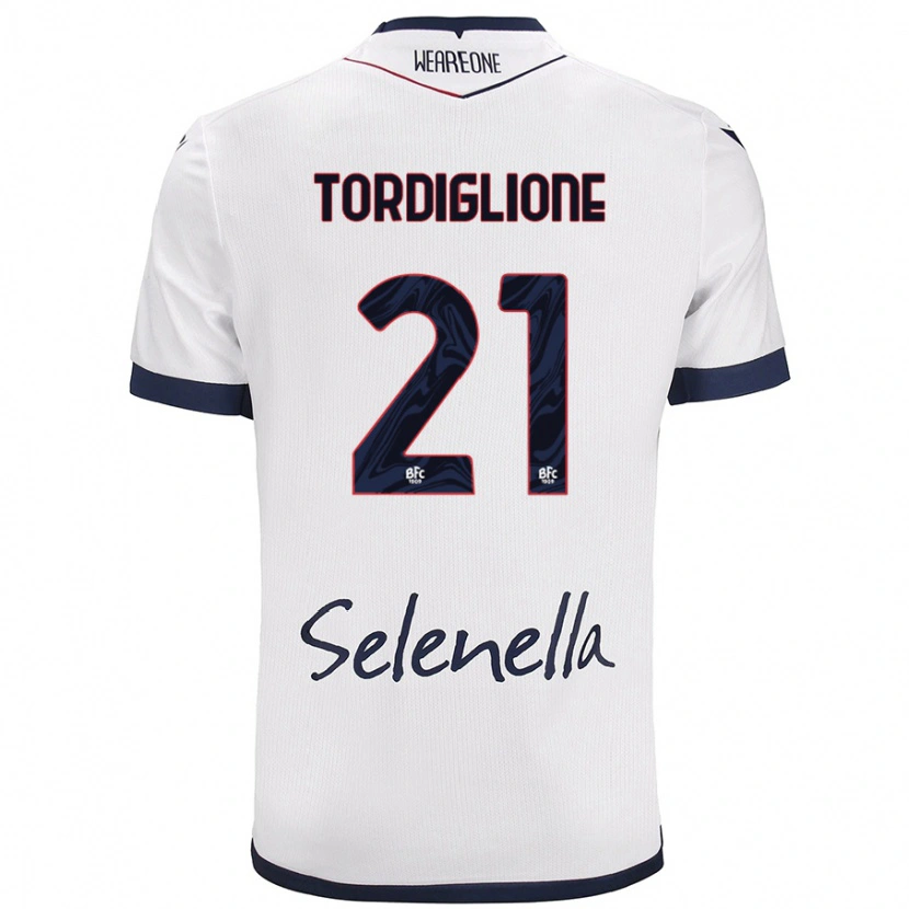DanxenレディースNicolò Tordiglione#21ホワイト ロイヤルブルーアウェイシャツ2024/25ジャージーユニフォーム