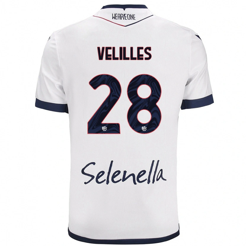DanxenレディースAarón Velilles#28ホワイト ロイヤルブルーアウェイシャツ2024/25ジャージーユニフォーム