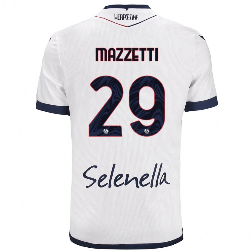 DanxenレディースGabriele Mazzetti#29ホワイト ロイヤルブルーアウェイシャツ2024/25ジャージーユニフォーム