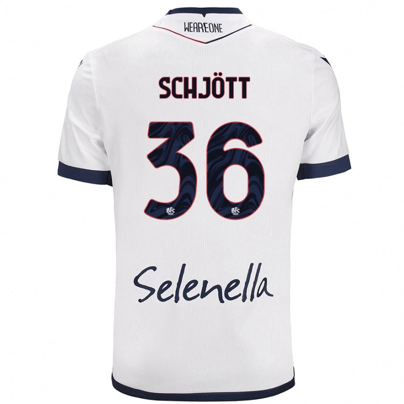 DanxenレディースGustav Schjött#36ホワイト ロイヤルブルーアウェイシャツ2024/25ジャージーユニフォーム