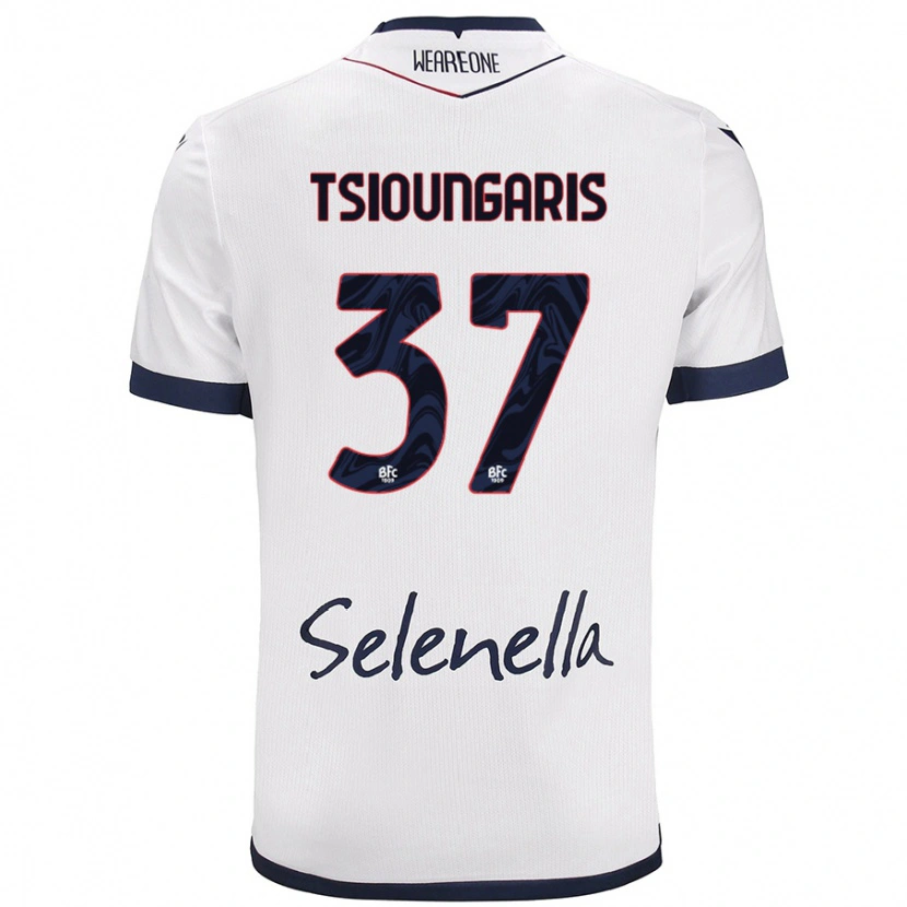 DanxenレディースTheodoros Tsioungaris#37ホワイト ロイヤルブルーアウェイシャツ2024/25ジャージーユニフォーム