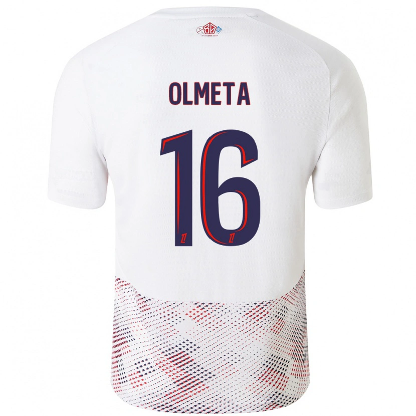 DanxenレディースLisandru Olmeta#16ホワイト ロイヤルブルーアウェイシャツ2024/25ジャージーユニフォーム
