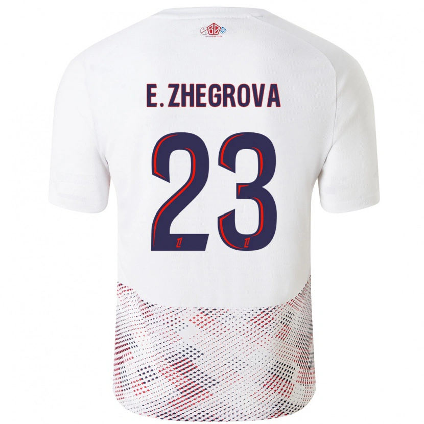Danxenレディースエドン・ジェグロヴァ#23ホワイト ロイヤルブルーアウェイシャツ2024/25ジャージーユニフォーム