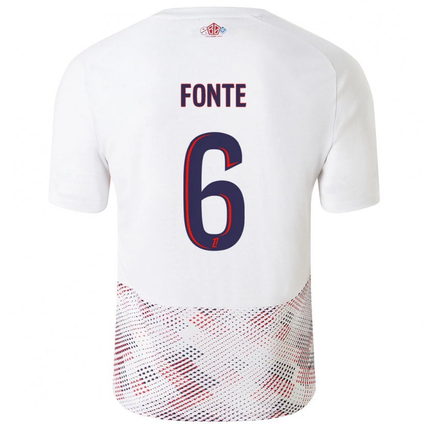 Danxenレディースジョゼ・フォンテ#6ホワイト ロイヤルブルーアウェイシャツ2024/25ジャージーユニフォーム