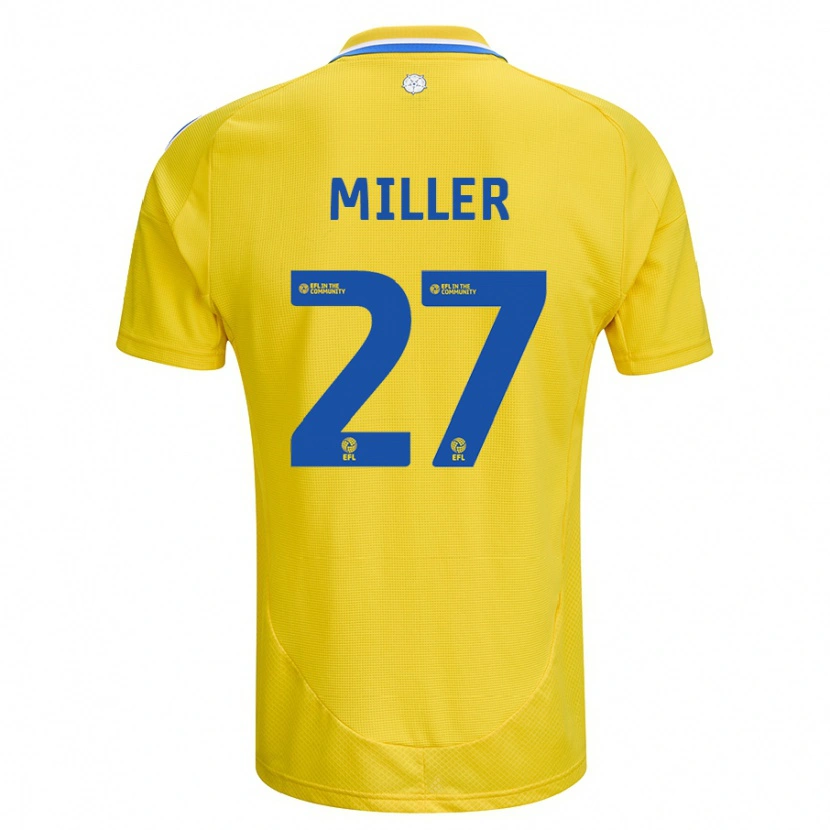 Danxenレディースアマリ・ミラー#27黄 青アウェイシャツ2024/25ジャージーユニフォーム