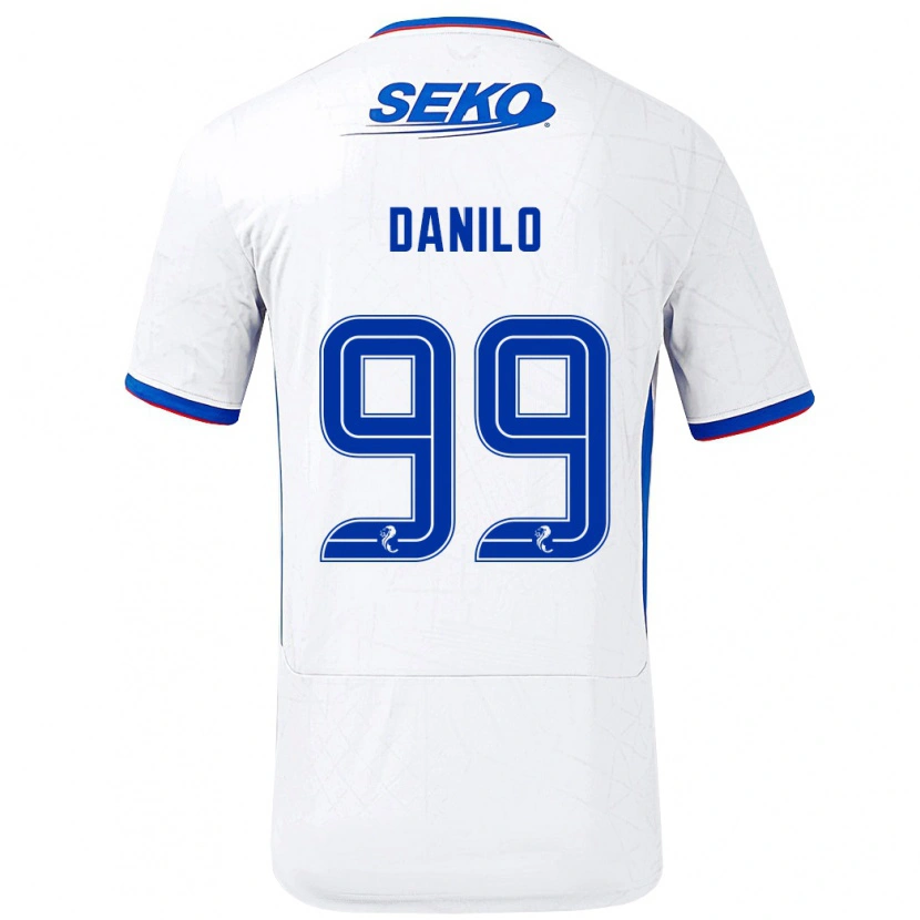 Danxenレディースダニーロ・ルイス・ダ・シウバ#99ホワイト ブルーアウェイシャツ2024/25ジャージーユニフォーム
