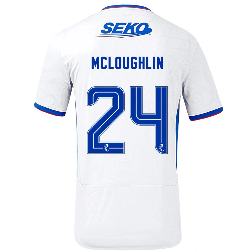 Danxenレディースオリビア・マクローリン#24ホワイト ブルーアウェイシャツ2024/25ジャージーユニフォーム