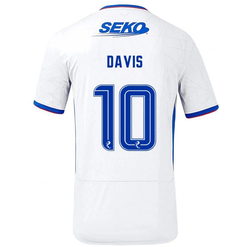 Danxenレディーススティーヴン・デイヴィス#10ホワイト ブルーアウェイシャツ2024/25ジャージーユニフォーム
