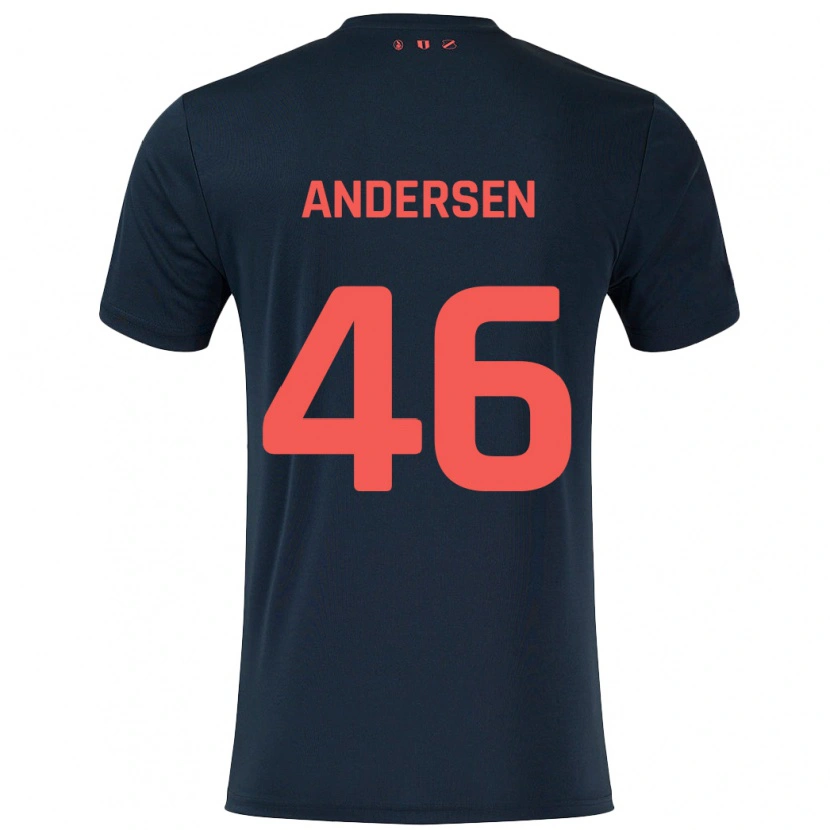 Danxenレディースサイラス・アンデルセン#46黒 赤アウェイシャツ2024/25ジャージーユニフォーム