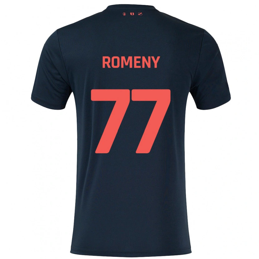 Danxenレディースオレ・ロメニー#77黒 赤アウェイシャツ2024/25ジャージーユニフォーム