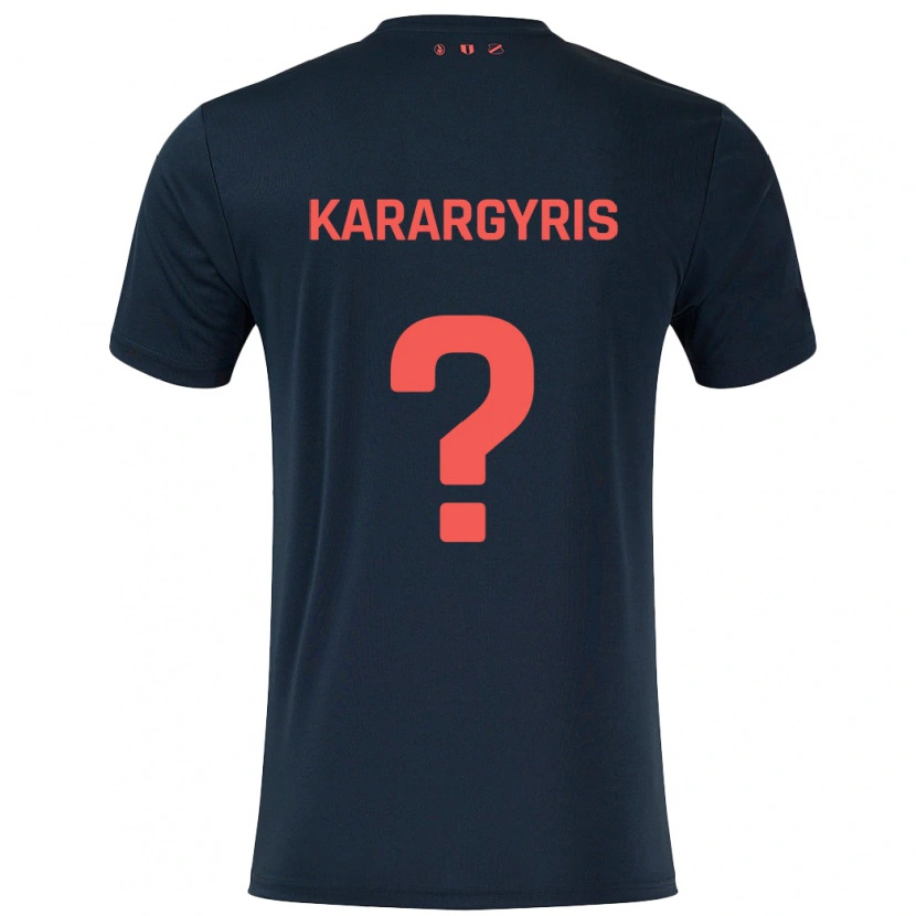 DanxenレディースZois Karargyris#0黒 赤アウェイシャツ2024/25ジャージーユニフォーム