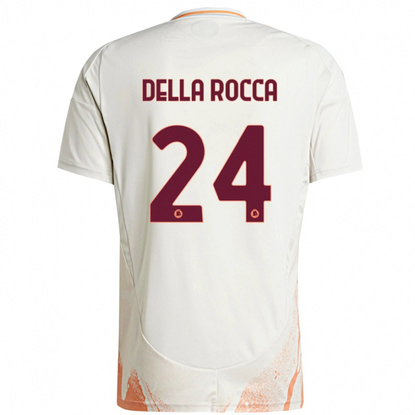 DanxenレディースMattia Della Rocca#24クリーム ホワイト オレンジアウェイシャツ2024/25ジャージーユニフォーム