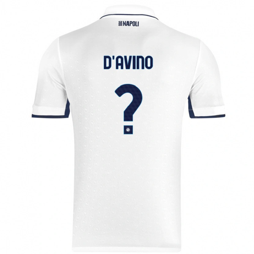 DanxenレディースLuigi D'avino#0ホワイト ロイヤルブルーアウェイシャツ2024/25ジャージーユニフォーム