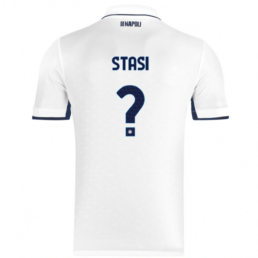 DanxenレディースPasquale Stasi#0ホワイト ロイヤルブルーアウェイシャツ2024/25ジャージーユニフォーム