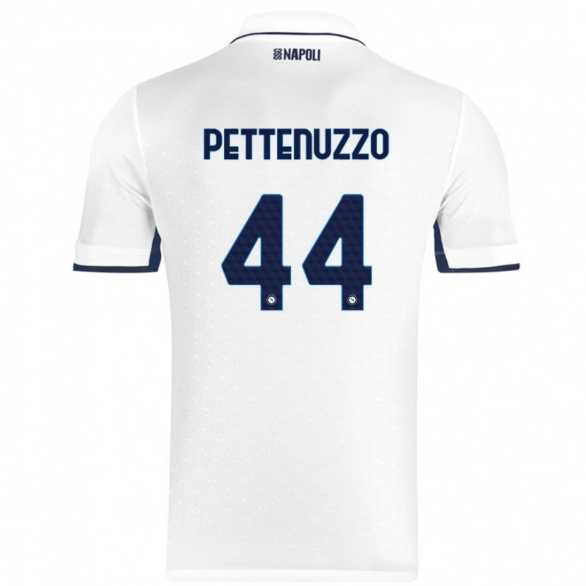 DanxenレディースTecla Pettenuzzo#44ホワイト ロイヤルブルーアウェイシャツ2024/25ジャージーユニフォーム