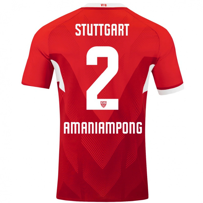 DanxenレディースKaden Amaniampong#2赤 白アウェイシャツ2024/25ジャージーユニフォーム