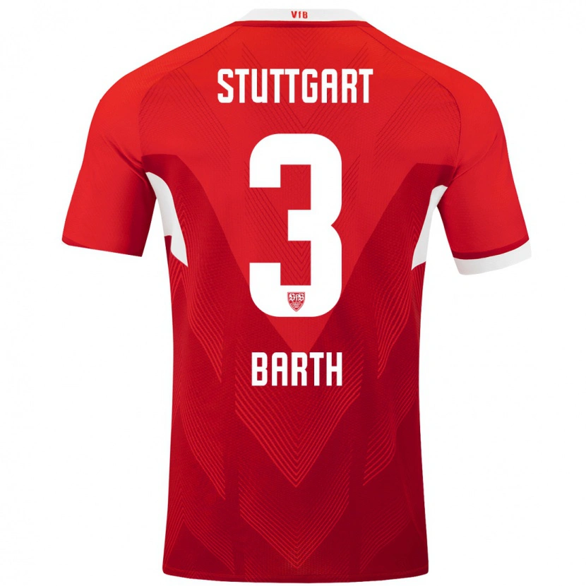 DanxenレディースLara Barth#3赤 白アウェイシャツ2024/25ジャージーユニフォーム