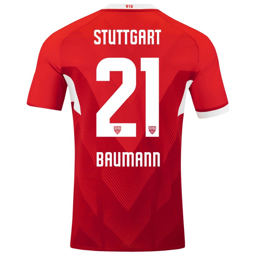 DanxenレディースKatharina Baumann#21赤 白アウェイシャツ2024/25ジャージーユニフォーム