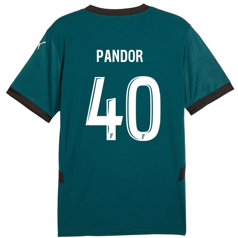 Danxenレディースヤニック・パンドール#40ダークグリーンアウェイシャツ2024/25ジャージーユニフォーム