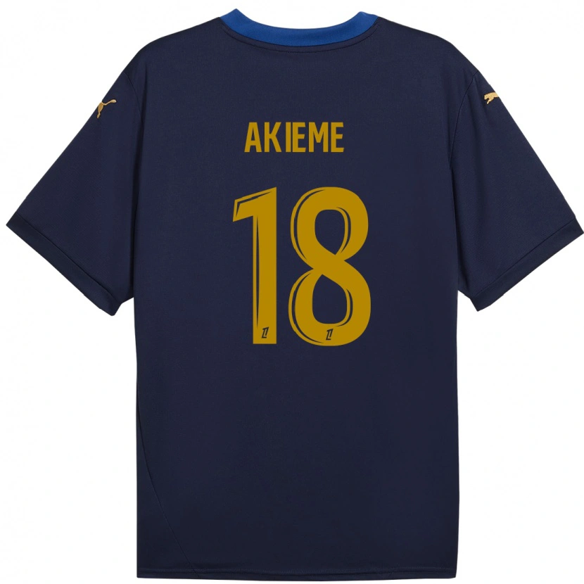 Danxenレディースセルヒオ・アキエメ#18ネイビーゴールドアウェイシャツ2024/25ジャージーユニフォーム