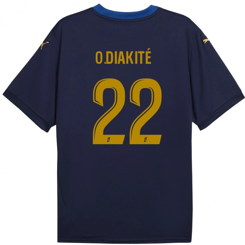 Danxenレディースウマル・ディアキテ#22ネイビーゴールドアウェイシャツ2024/25ジャージーユニフォーム