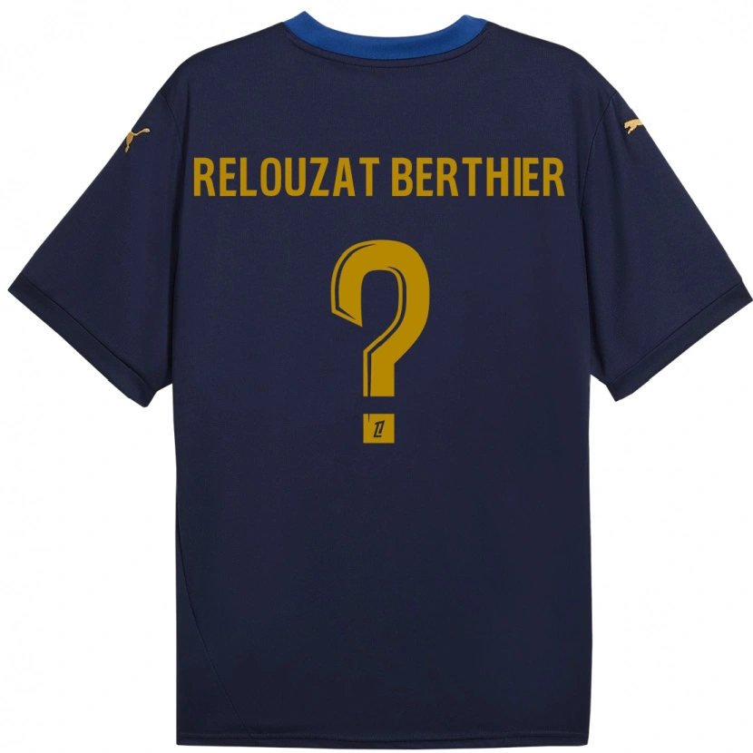 DanxenレディースMaxime Relouzat Berthier#0ネイビーゴールドアウェイシャツ2024/25ジャージーユニフォーム