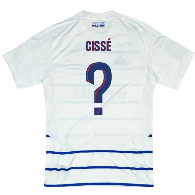 DanxenレディースAmadou Cissé#0ホワイト ブルーアウェイシャツ2024/25ジャージーユニフォーム