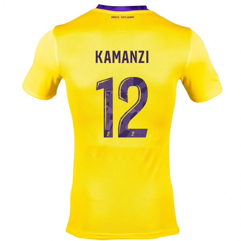 Danxenレディースワーレン・カマンツィ#12黄紫アウェイシャツ2024/25ジャージーユニフォーム