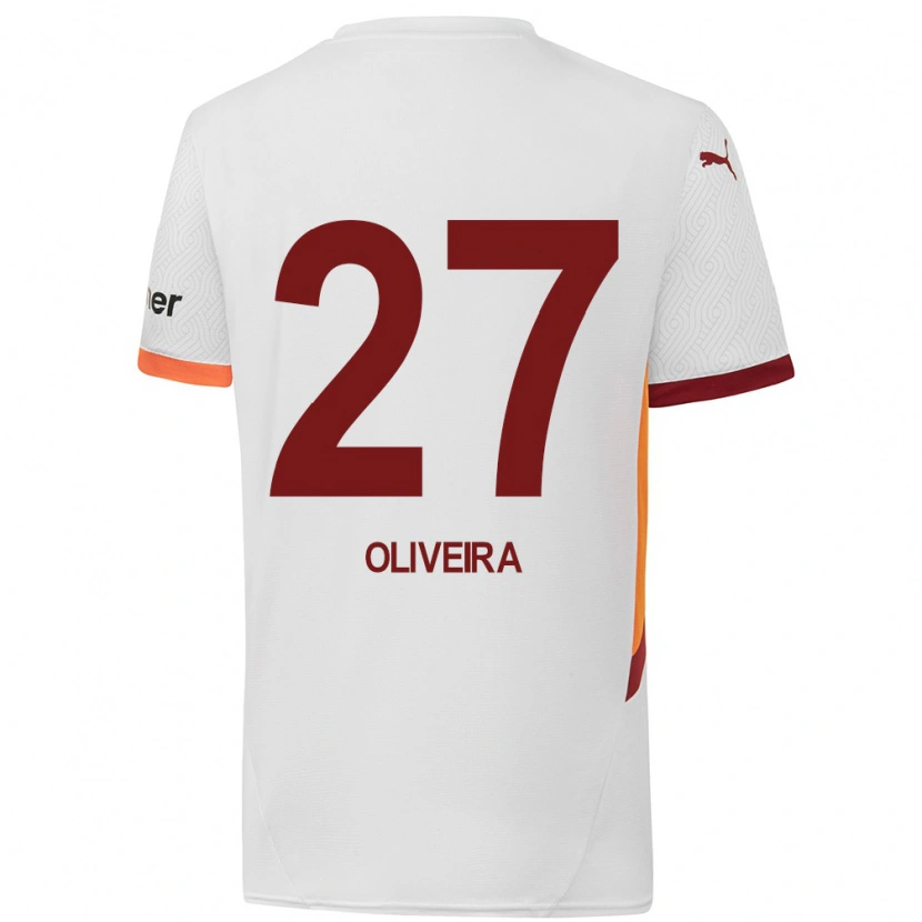 Danxenレディースセルジオ・オリベイラ#27白 黄 赤アウェイシャツ2024/25ジャージーユニフォーム