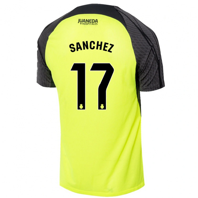 Danxenレディースアヴェリーノ・サンチェス#17蛍光グリーンブラックアウェイシャツ2024/25ジャージーユニフォーム