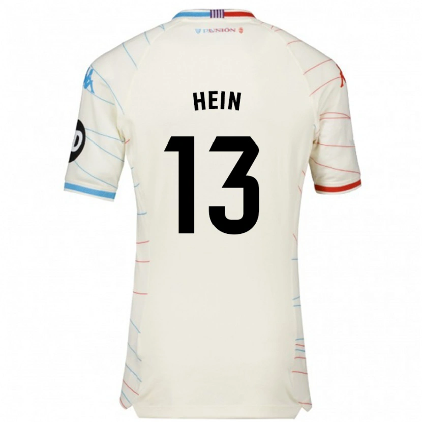 Danxenレディースカール・ヤコブ・ハイン#13白 赤 青アウェイシャツ2024/25ジャージーユニフォーム